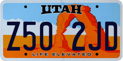UT license plate Z502JD