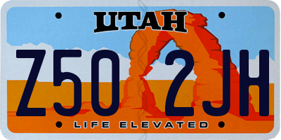 UT license plate Z502JH