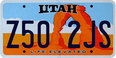 UT license plate Z502JS