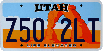 UT license plate Z502LT