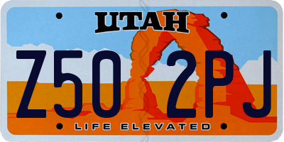 UT license plate Z502PJ