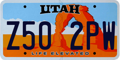 UT license plate Z502PW
