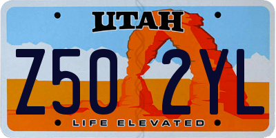 UT license plate Z502YL