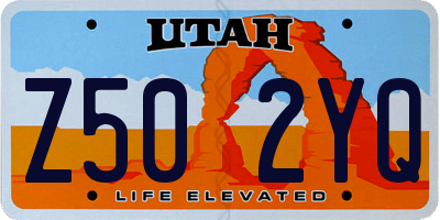 UT license plate Z502YQ