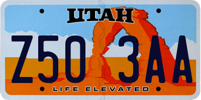 UT license plate Z503AA