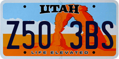 UT license plate Z503BS