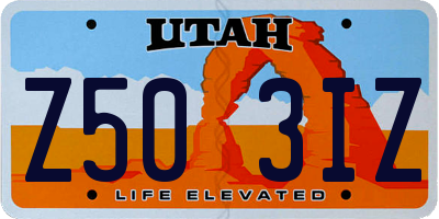 UT license plate Z503IZ