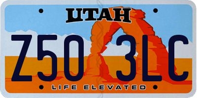 UT license plate Z503LC