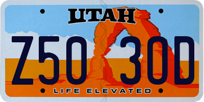 UT license plate Z503OD