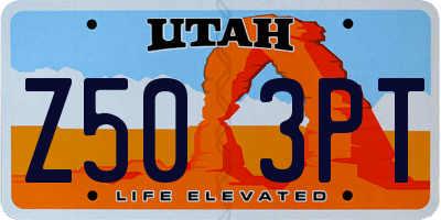 UT license plate Z503PT