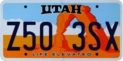 UT license plate Z503SX