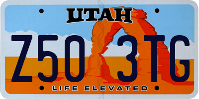 UT license plate Z503TG