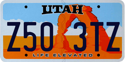 UT license plate Z503TZ