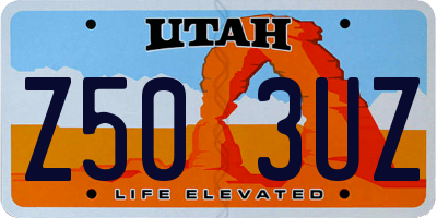 UT license plate Z503UZ