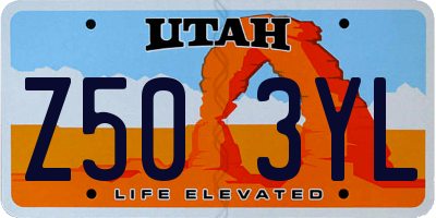 UT license plate Z503YL