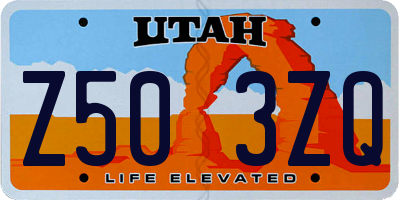 UT license plate Z503ZQ