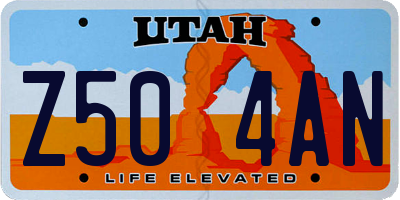 UT license plate Z504AN