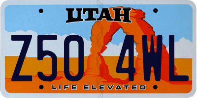 UT license plate Z504WL