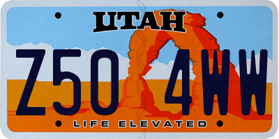 UT license plate Z504WW