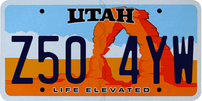 UT license plate Z504YW