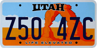 UT license plate Z504ZC