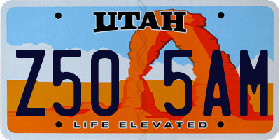 UT license plate Z505AM