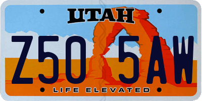 UT license plate Z505AW