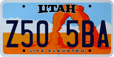 UT license plate Z505BA