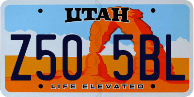 UT license plate Z505BL