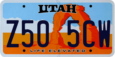 UT license plate Z505CW