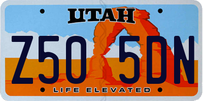 UT license plate Z505DN