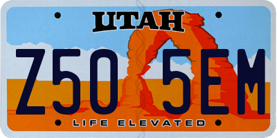 UT license plate Z505EM