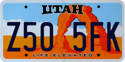 UT license plate Z505FK