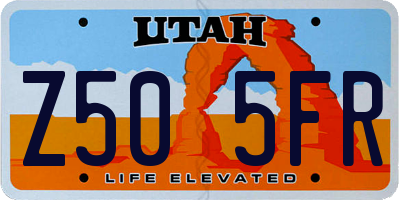 UT license plate Z505FR