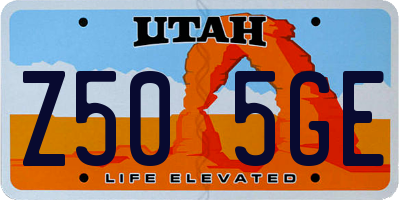 UT license plate Z505GE