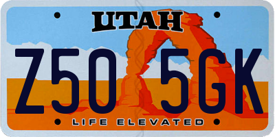 UT license plate Z505GK
