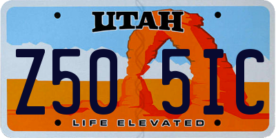 UT license plate Z505IC