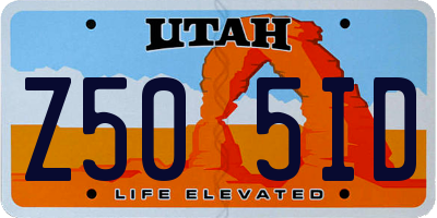 UT license plate Z505ID