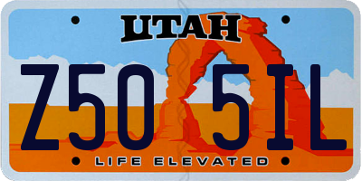 UT license plate Z505IL