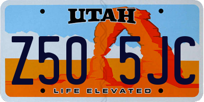 UT license plate Z505JC