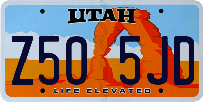 UT license plate Z505JD