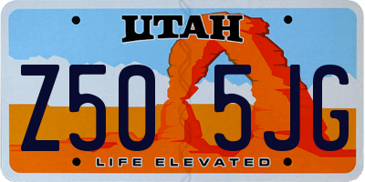 UT license plate Z505JG