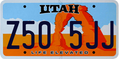 UT license plate Z505JJ