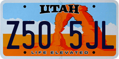 UT license plate Z505JL