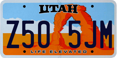UT license plate Z505JM