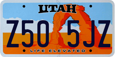 UT license plate Z505JZ