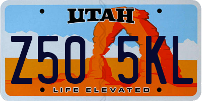 UT license plate Z505KL