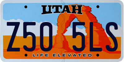 UT license plate Z505LS