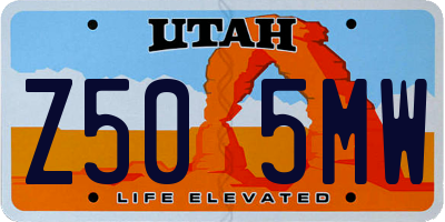 UT license plate Z505MW