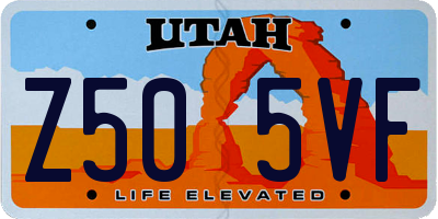 UT license plate Z505VF